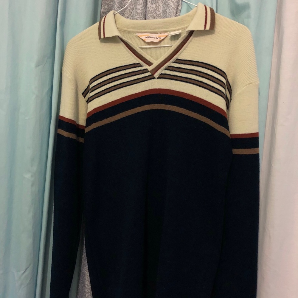 vintage long sleeve collared sweater